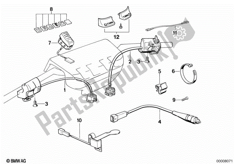 All parts for the Switch of the BMW K 100  589 1000 1984 - 1996