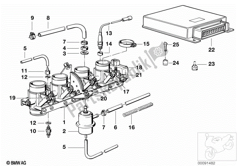 Todas as partes de Conjunto Da Carcaça Do Acelerador / Unidade De Controle do BMW K 100  589 1000 1984 - 1996