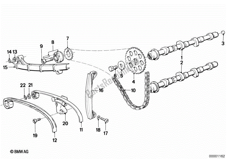 Todas las partes para Engranaje De Distribución - árbol De Levas / Transmisión Por Cadena de BMW K 100  589 1000 1984 - 1996