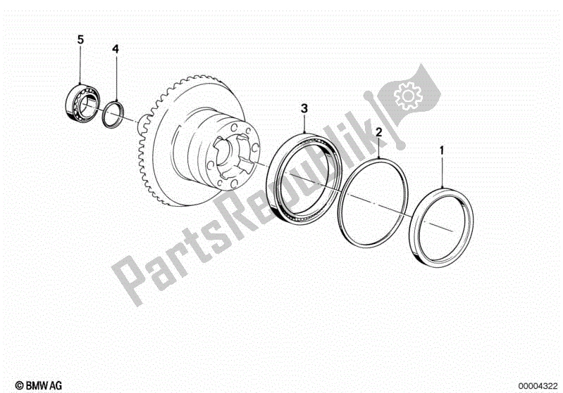 Todas las partes para Anillos Espaciadores Y Crowngear de BMW K 100 LT  589 1000 1986 - 1991