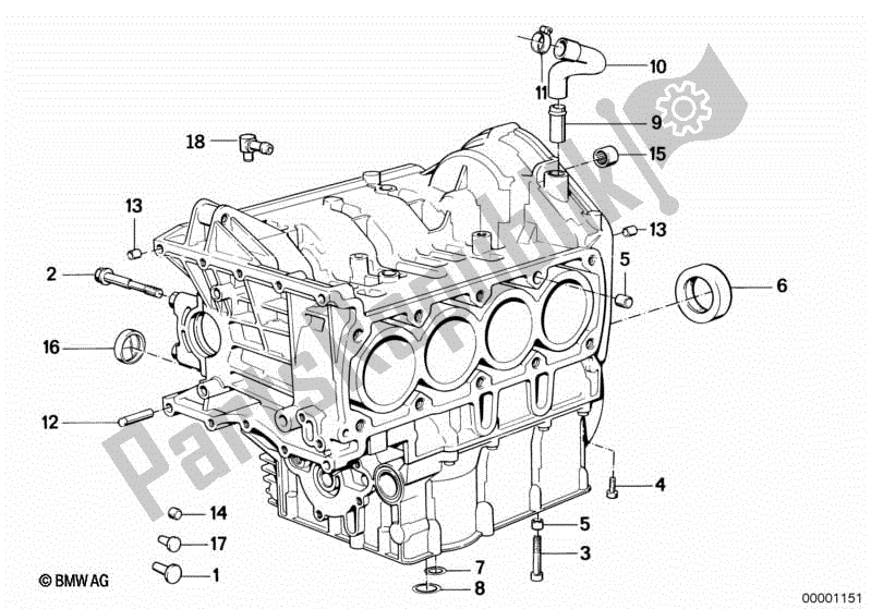 Todas las partes para Piezas De Montaje Del Bloque De Motor de BMW K 100 LT  589 1000 1986 - 1991