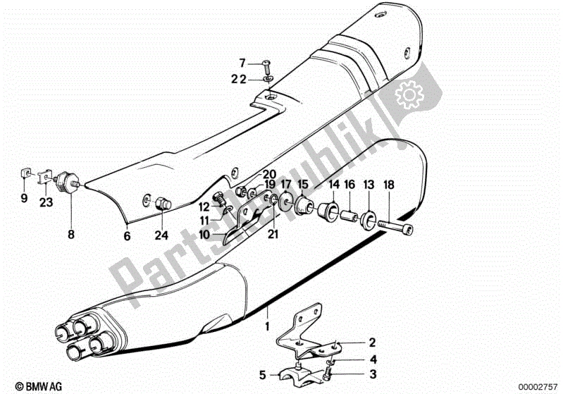 Todas las partes para Sistema De Escape de BMW K 100 LT  589 1000 1986 - 1991