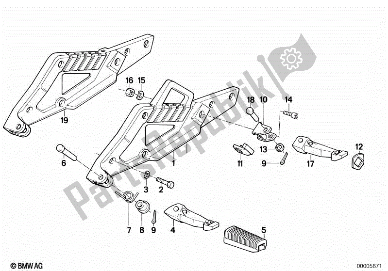 Todas las partes para Placa De Estribo / Estribo de BMW K 100 LT  589 1000 1986 - 1991