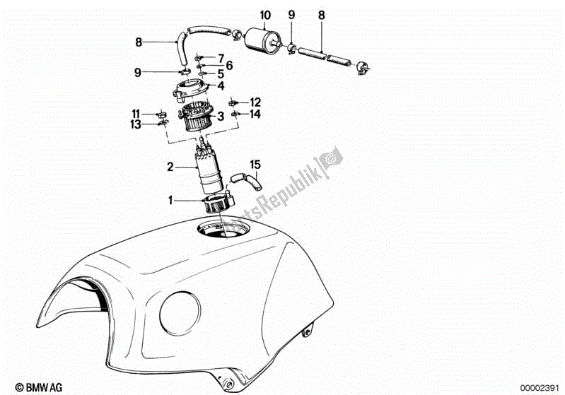 Todas las partes para Bomba De Combustible / Filtro De Combustible de BMW K 100 LT  589 1000 1986 - 1991