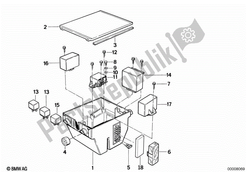 Todas las partes para Caja De Fusibles de BMW K 100 LT  589 1000 1986 - 1991