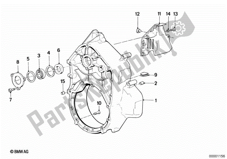 Todas las partes para Carcasa Intermedia / Tapa Del Alternador de BMW K 100 LT  589 1000 1986 - 1991