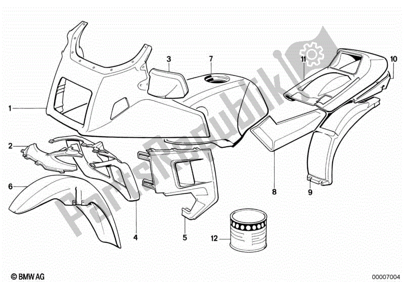 Todas las partes para Piezas Pintadas 579 Dolomitgrau de BMW K 100 LT  589 1000 1986 - 1991