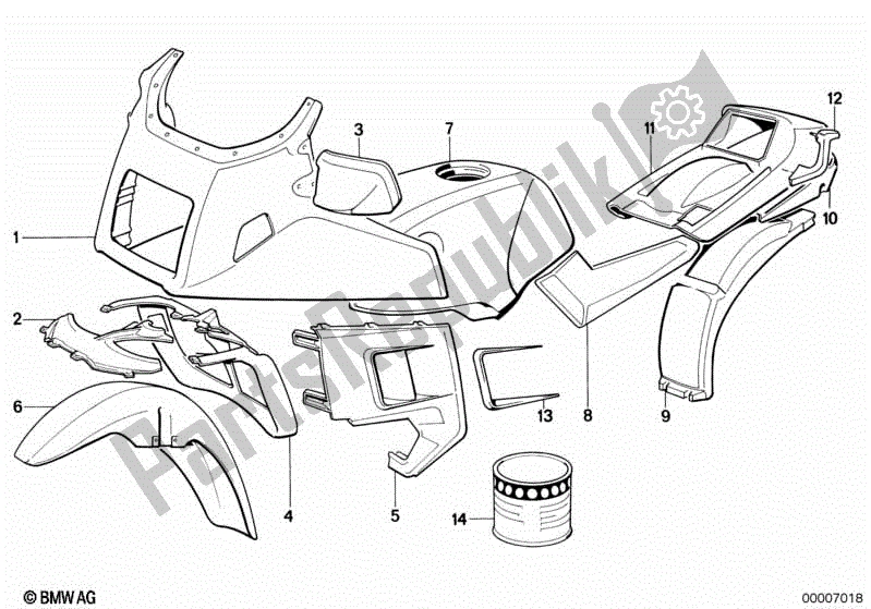 Todas las partes para Piezas Pintadas 618 Karibicblau de BMW K 100 LT  589 1000 1986 - 1991