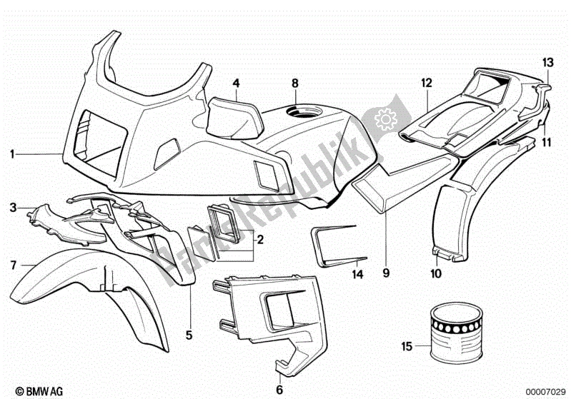 Todas las partes para Piezas Pintadas 647 Tabakbraun de BMW K 100 LT  589 1000 1986 - 1991