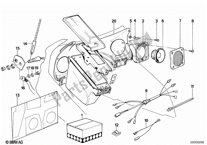 Todas las partes para Kit De Instalación De Radio de BMW K 100 LT  589 1000 1986 - 1991