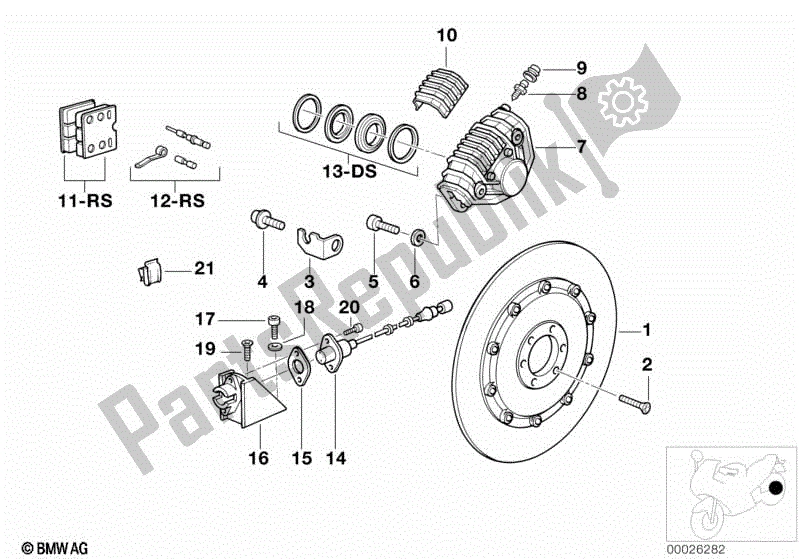 Todas las partes para Freno De Rueda Trasera, Abs de BMW K 100 LT  589 1000 1986 - 1991