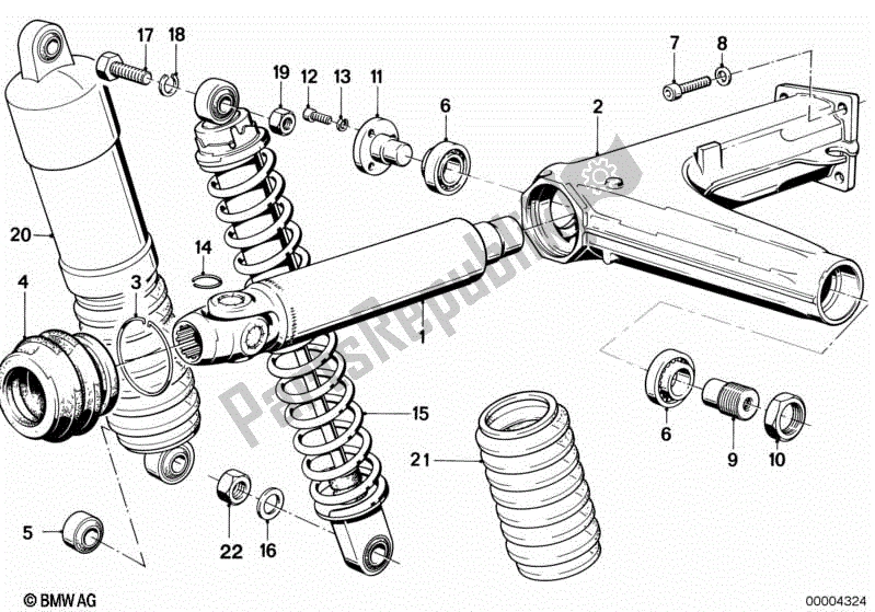 Todas las partes para Piezas De Montaje Del Brazo Oscilante De La Rueda Trasera de BMW K 100 LT  589 1000 1986 - 1991