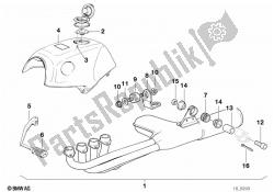 conjunto, peças de montagem, sistema de exaustão