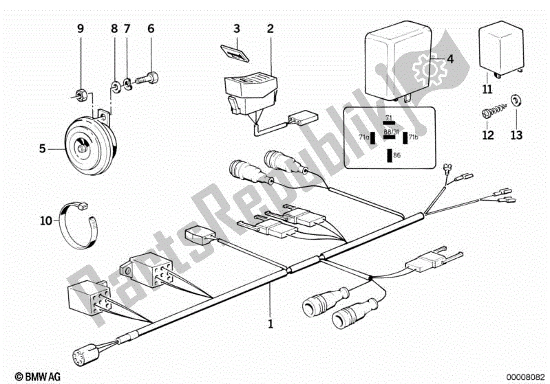 Todas las partes para Signal. Light F Sistema De Control De Secuencia De Tonos de BMW K 100 LT  589 1000 1986 - 1991