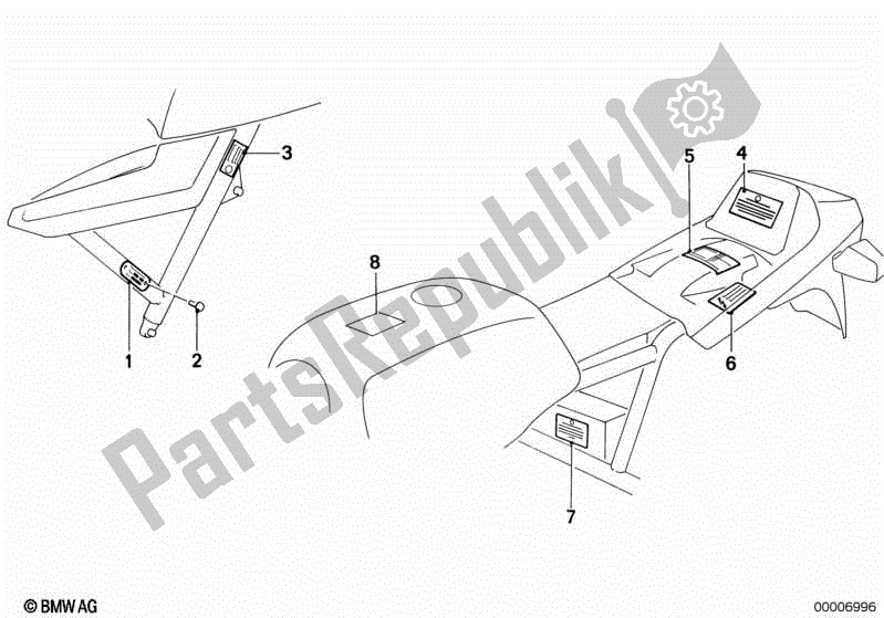 Toutes les pièces pour le Plaque Signalétique / étiquette D'avertissement du BMW K 100 LT  589 1000 1986 - 1991