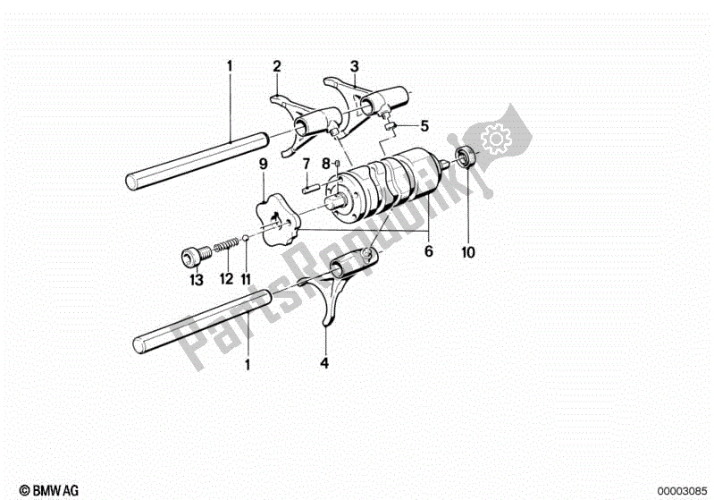 All parts for the 5-speed Transmission - Gearshift of the BMW K 100 RS  589 1000 1984 - 1989