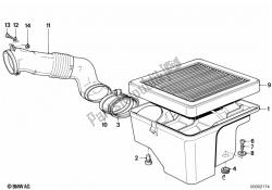 Bottom air cleaner housing/air cleaner