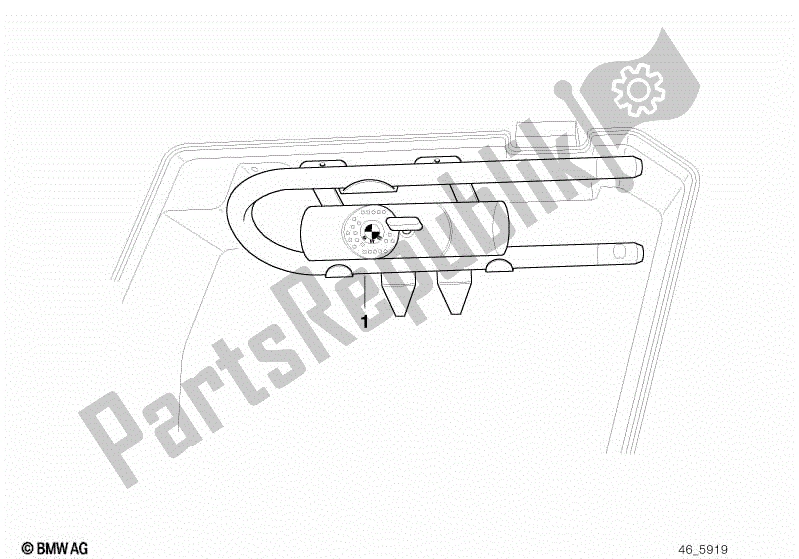 All parts for the Bow-type Lock Installation Set of the BMW K 100 RS  589 1000 1984 - 1989