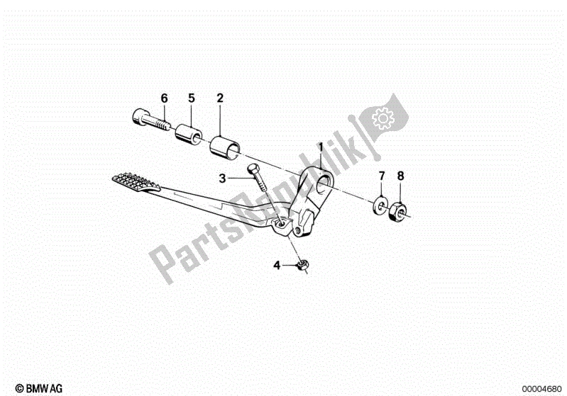 All parts for the Brake Pedal of the BMW K 100 RS  589 1000 1984 - 1989