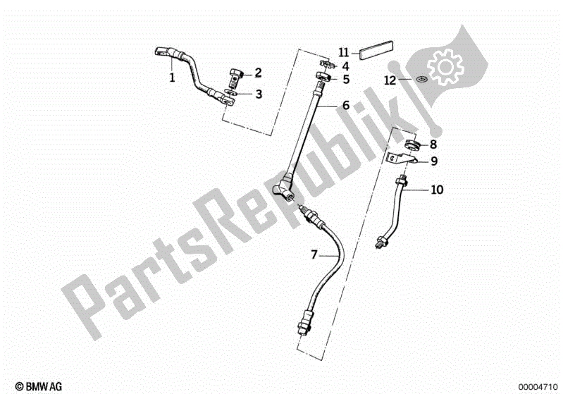 All parts for the Brake Pipe, Front of the BMW K 100 RS  589 1000 1984 - 1989