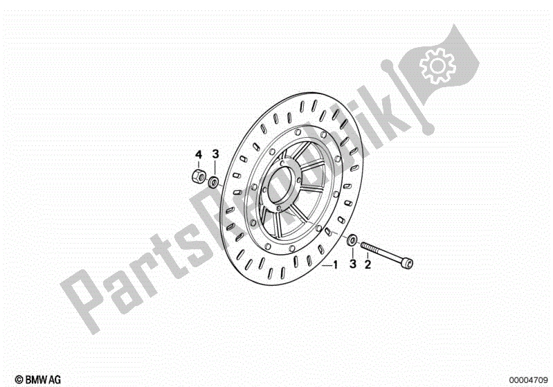 All parts for the Brake Rotor, Front of the BMW K 100 RS  589 1000 1984 - 1989