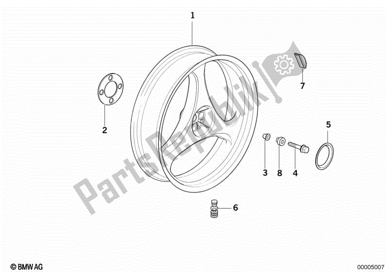 Toutes les pièces pour le Jante En Fonte, Arrière du BMW K 100 RS  589 1000 1984 - 1989