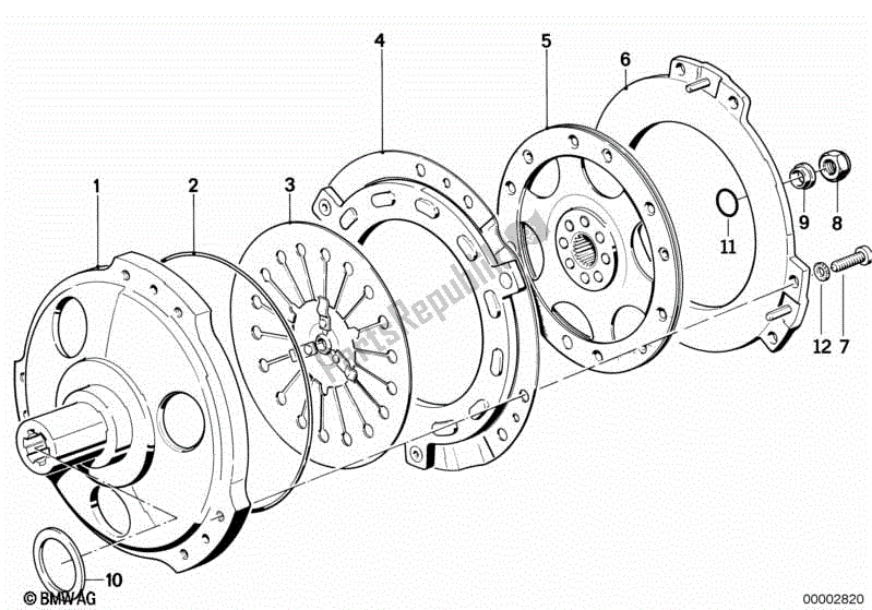 All parts for the Clutch of the BMW K 100 RS  589 1000 1984 - 1989