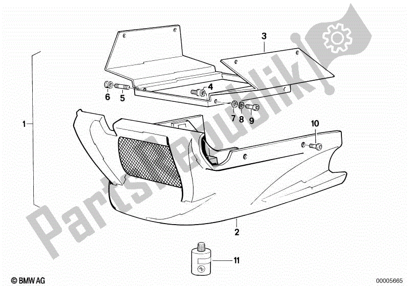 All parts for the Engine Spoiler of the BMW K 100 RS  589 1000 1984 - 1989