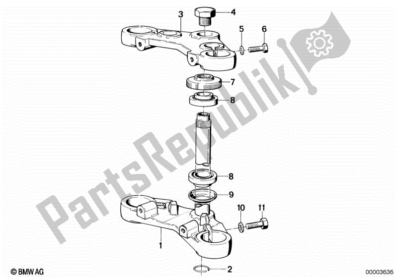 All parts for the Fork Bridge of the BMW K 100 RS  589 1000 1984 - 1989