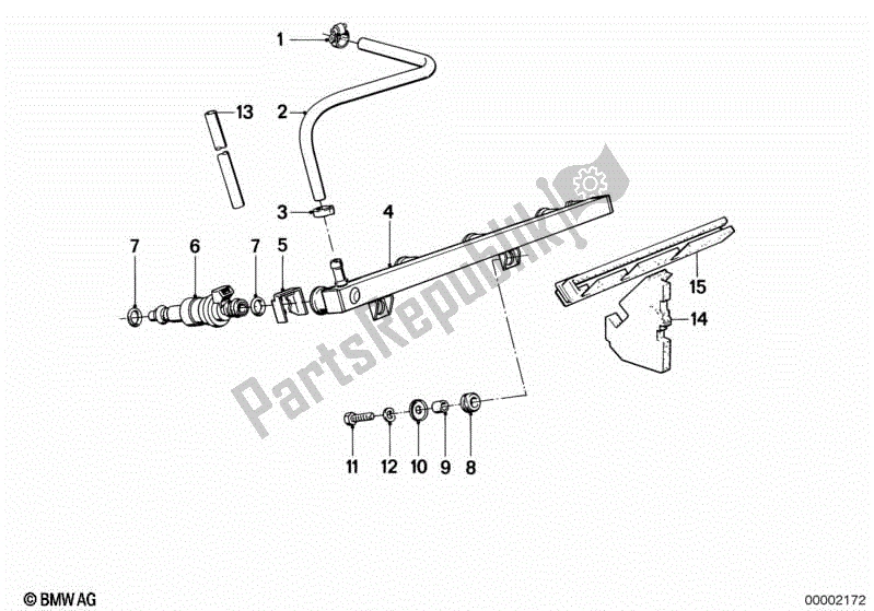 All parts for the Fuel Injection System/injection Valve of the BMW K 100 RS  589 1000 1984 - 1989
