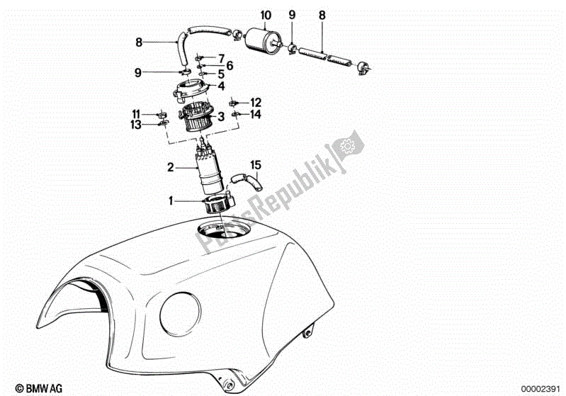 Todas as partes de Bomba De Combustível / Filtro De Combustível do BMW K 100 RS  589 1000 1984 - 1989