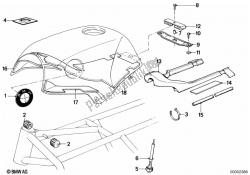 Fuel tank/attaching parts