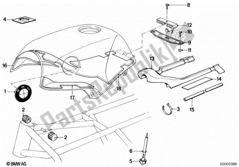 All parts for the Fuel Tank/attaching Parts of the BMW K 100 RS  589 1000 1984 - 1989