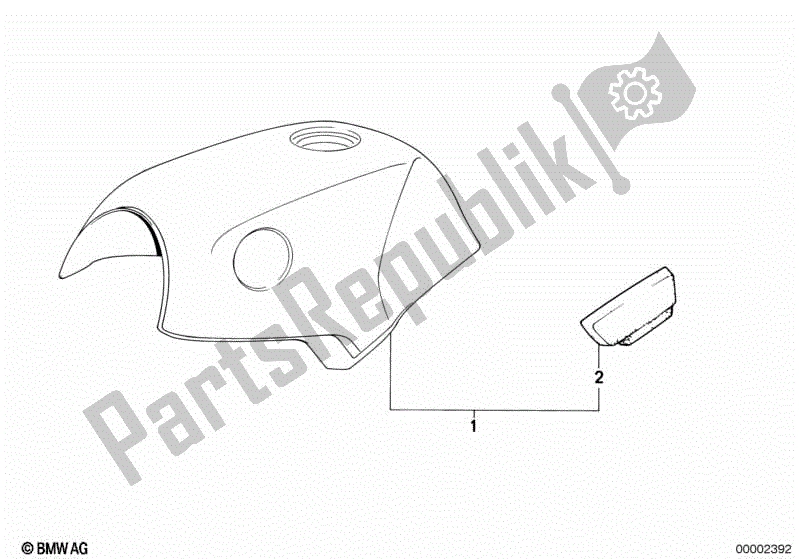 All parts for the Fuel Tank/knee Padding of the BMW K 100 RS  589 1000 1984 - 1989