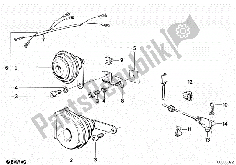 Toutes les pièces pour le Klaxon, Compteur De Vitesse Générateur D'impulsions du BMW K 100 RS  589 1000 1984 - 1989