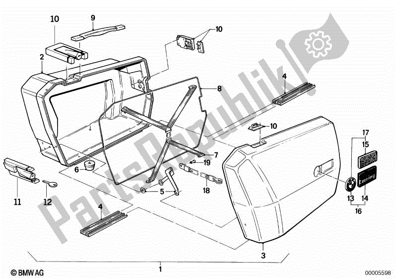 All parts for the Integral Case of the BMW K 100 RS  589 1000 1984 - 1989
