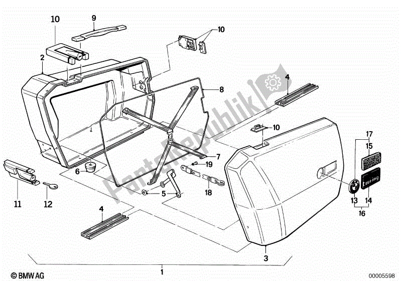 All parts for the Integral Case of the BMW K 100 RS  589 1000 1984 - 1989