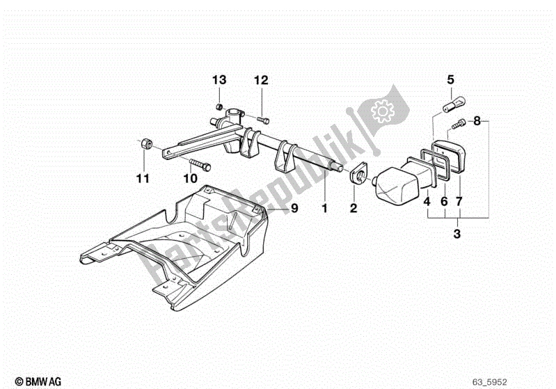 All parts for the Priority Vehicle Light Mounting Parts of the BMW K 100 RS  589 1000 1984 - 1989