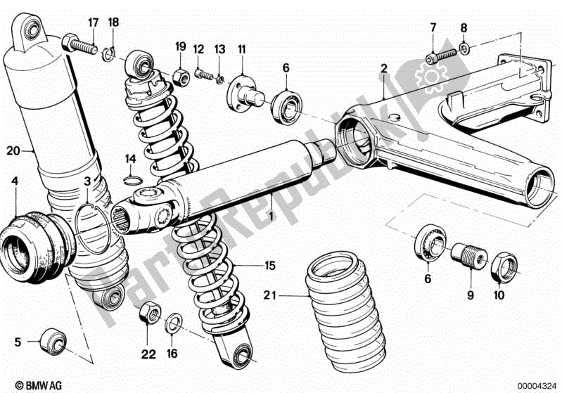 Toutes les pièces pour le Pièces De Montage Du Bras Oscillant De La Roue Arrière du BMW K 100 RS  589 1000 1984 - 1989