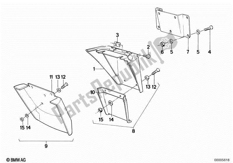 All parts for the Registration Plate Mounting of the BMW K 100 RS  589 1000 1984 - 1989