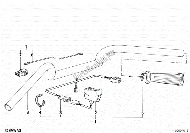 All parts for the Retrofit Kit, Heated Handle of the BMW K 100 RS  589 1000 1984 - 1989