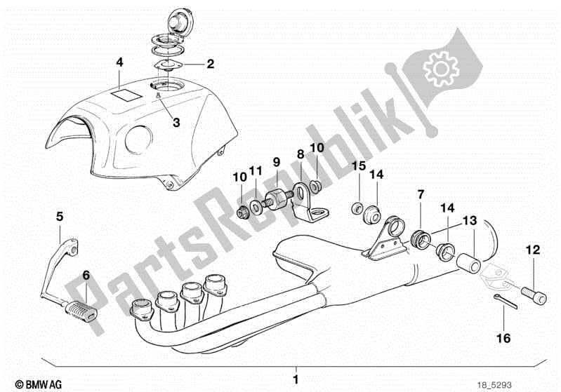 Toutes les pièces pour le Kit, Pièces De Montage, Système D'échappement du BMW K 100 RS  589 1000 1984 - 1989