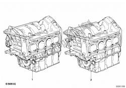 moteur court / carter de vilebrequin avec pistons