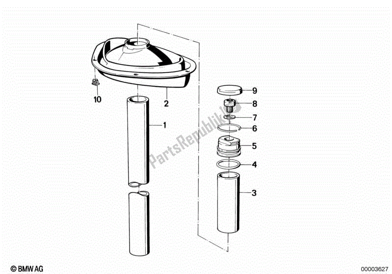 All parts for the Stanchion of the BMW K 100 RS  589 1000 1984 - 1989