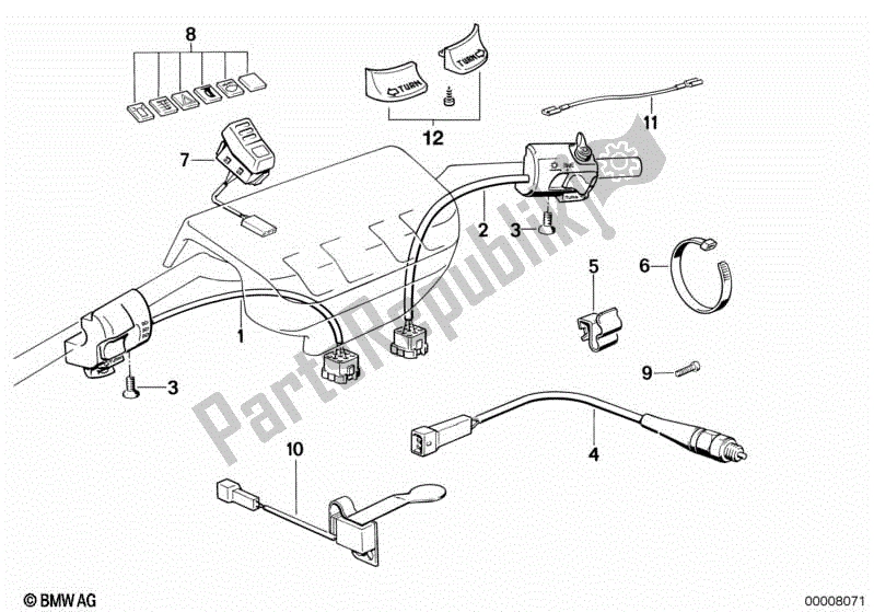 All parts for the Switch of the BMW K 100 RS  589 1000 1984 - 1989