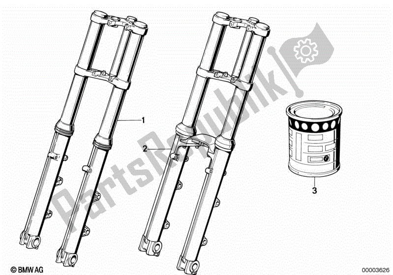 All parts for the Telescope-fork of the BMW K 100 RS  589 1000 1984 - 1989