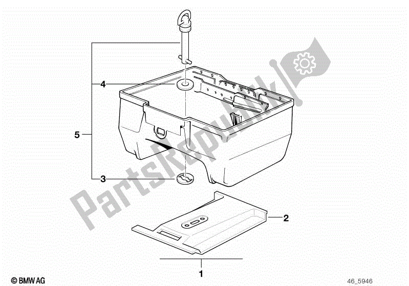 All parts for the Topcase 22 L Mounting Parts of the BMW K 100 RS  589 1000 1984 - 1989