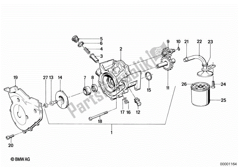 Toutes les pièces pour le Pompe à Eau / Pompe à Huile - Filtre à Huile du BMW K 100 RS  589 1000 1984 - 1989