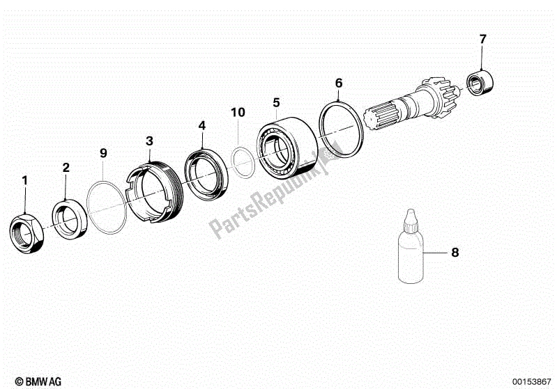 Todas las partes para Engranaje Cónico Y Anillos Espaciadores de BMW K 100 RS  89V1 1000 1990 - 1992