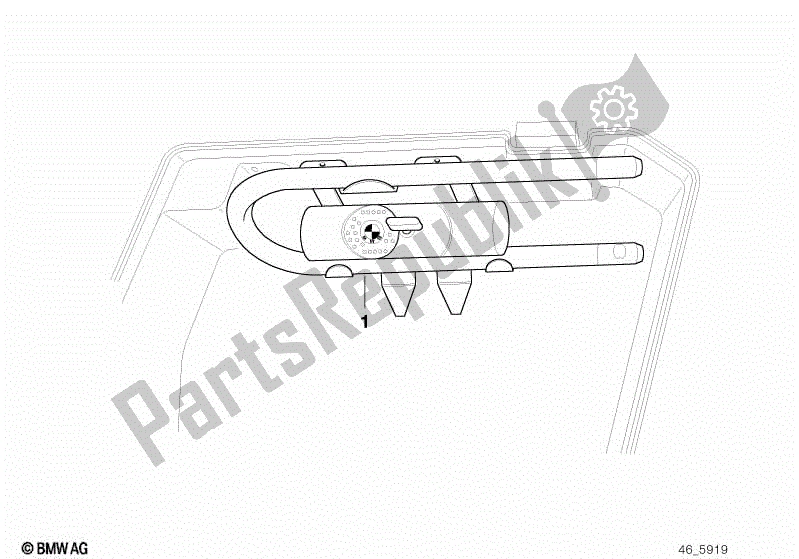 Alle onderdelen voor de Beugelslot Installatieset van de BMW K 100 RS  89V1 1000 1990 - 1992